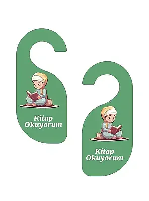 Kitap Okuyorum. Erkek Kapı Askısı Kapı Uyarı Levhası - 2