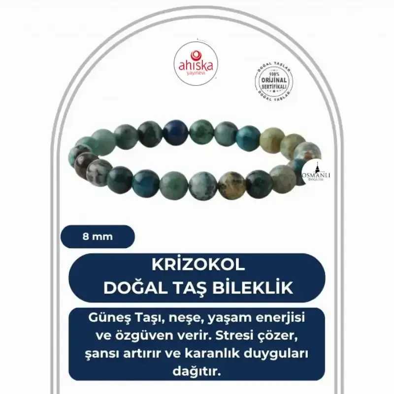 Krizokol 8mm Doğal Taş Bileklik