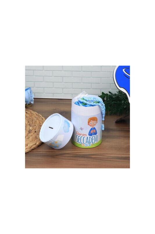 Kumbaralı Silindir Kutu Benim Seccadem Seti Mavi - Furkan Neşriyat