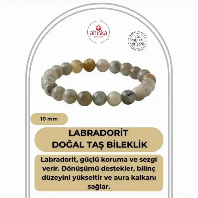 Labradorit 10mm Doğal Taş Bileklik