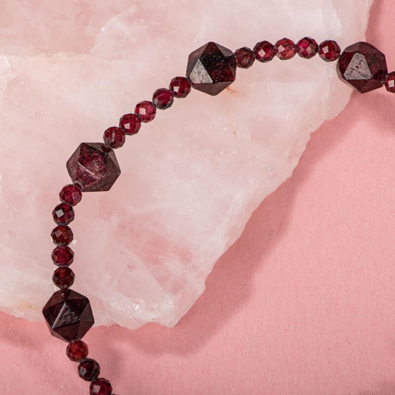 Lal Doğal Taş Gümüş Bileklik - 5