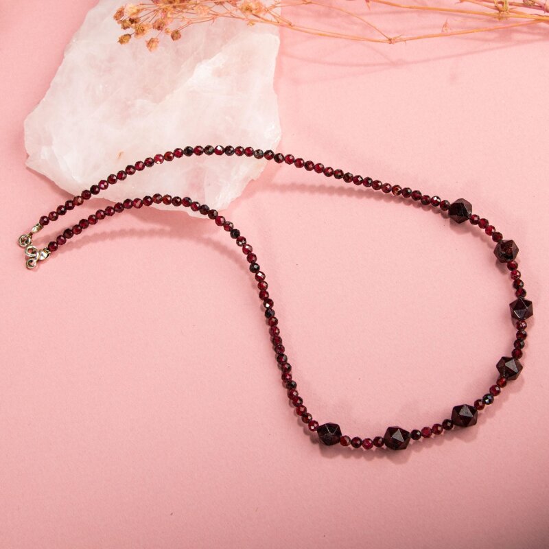 Lal Doğal Taş Gümüş Kolye - 3