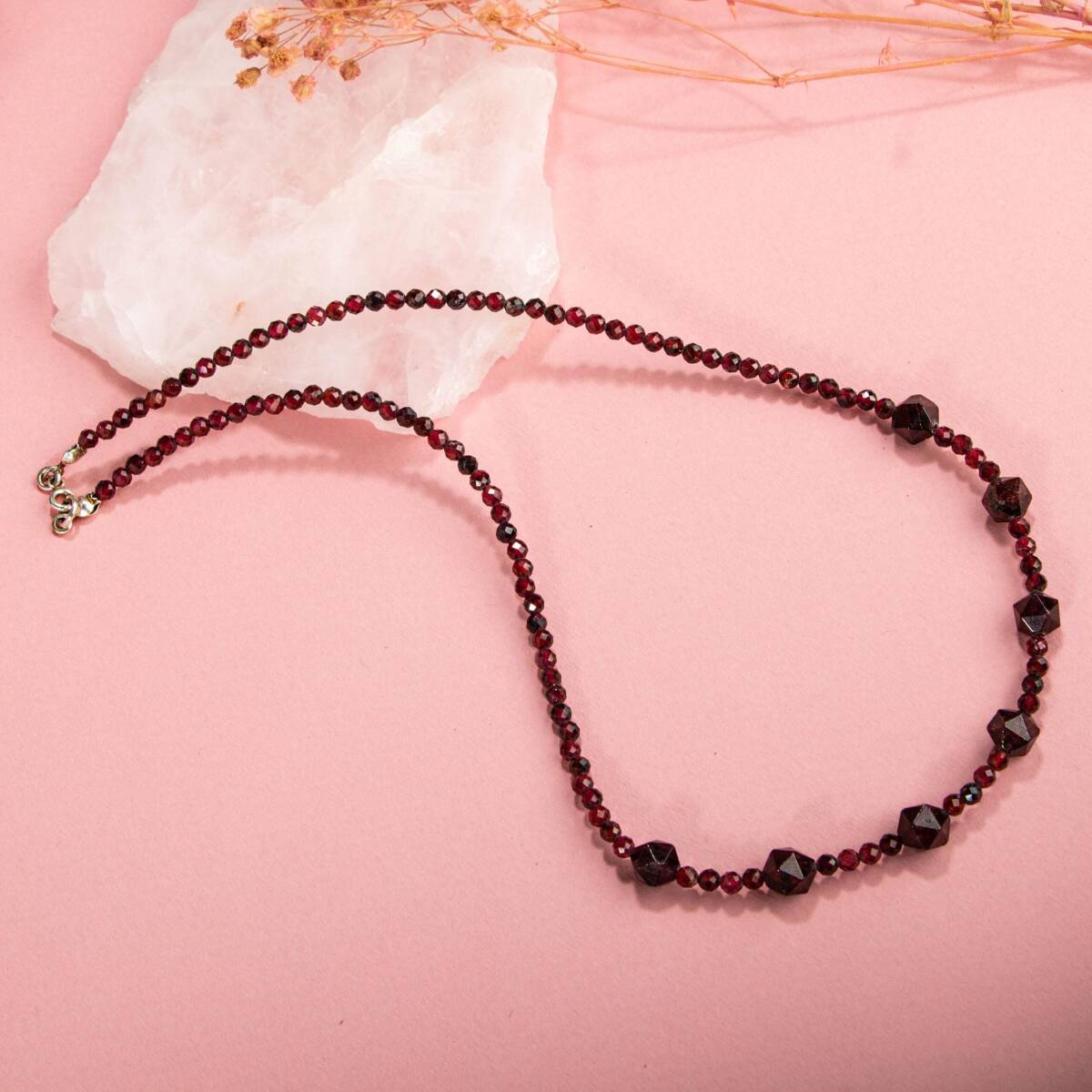 Lal Doğal Taş Gümüş Kolye - 3