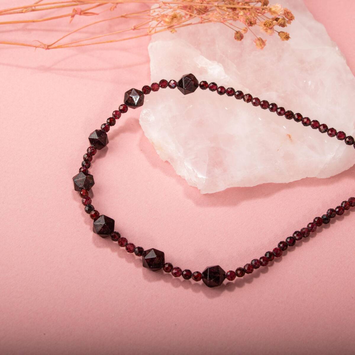 Lal Doğal Taş Gümüş Kolye - 4