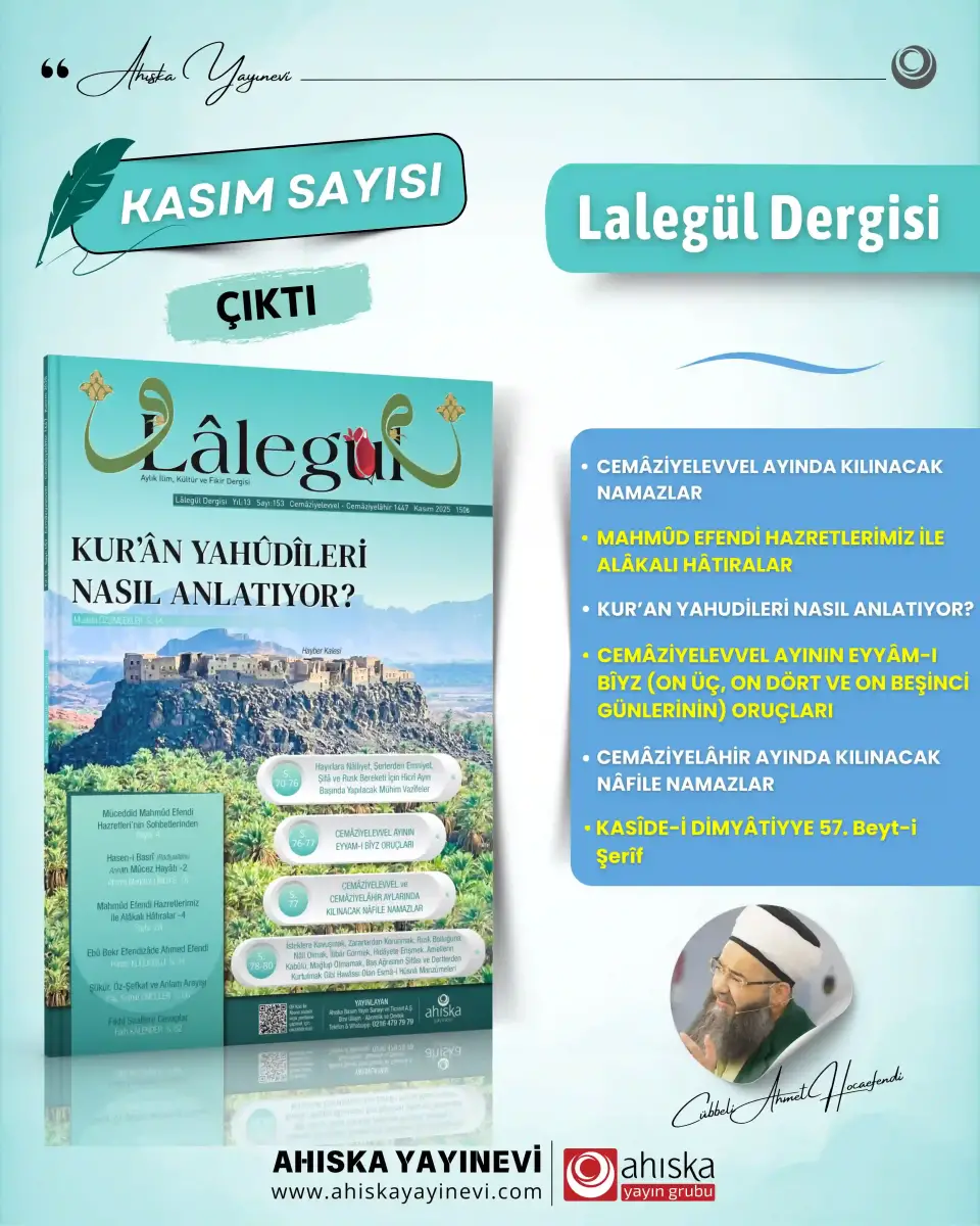 Lalegül Dergisi 153. Sayı Kasım 2025 - 1