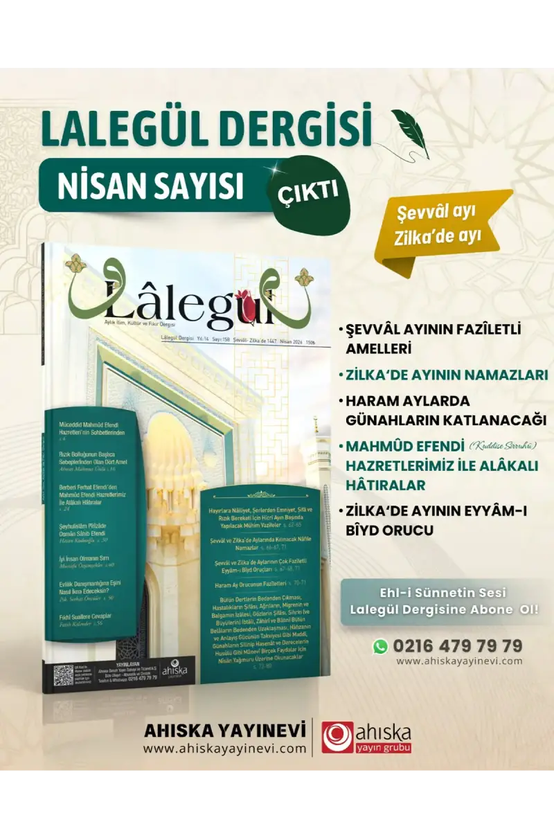 Lalegül Dergisi 158. Sayı Nisan 2026 - 1