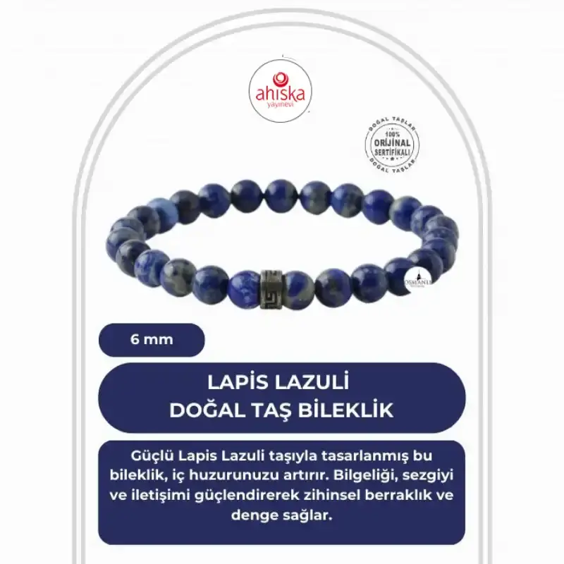 Lapis Lazuli 6mm Doğal Taş Bileklik