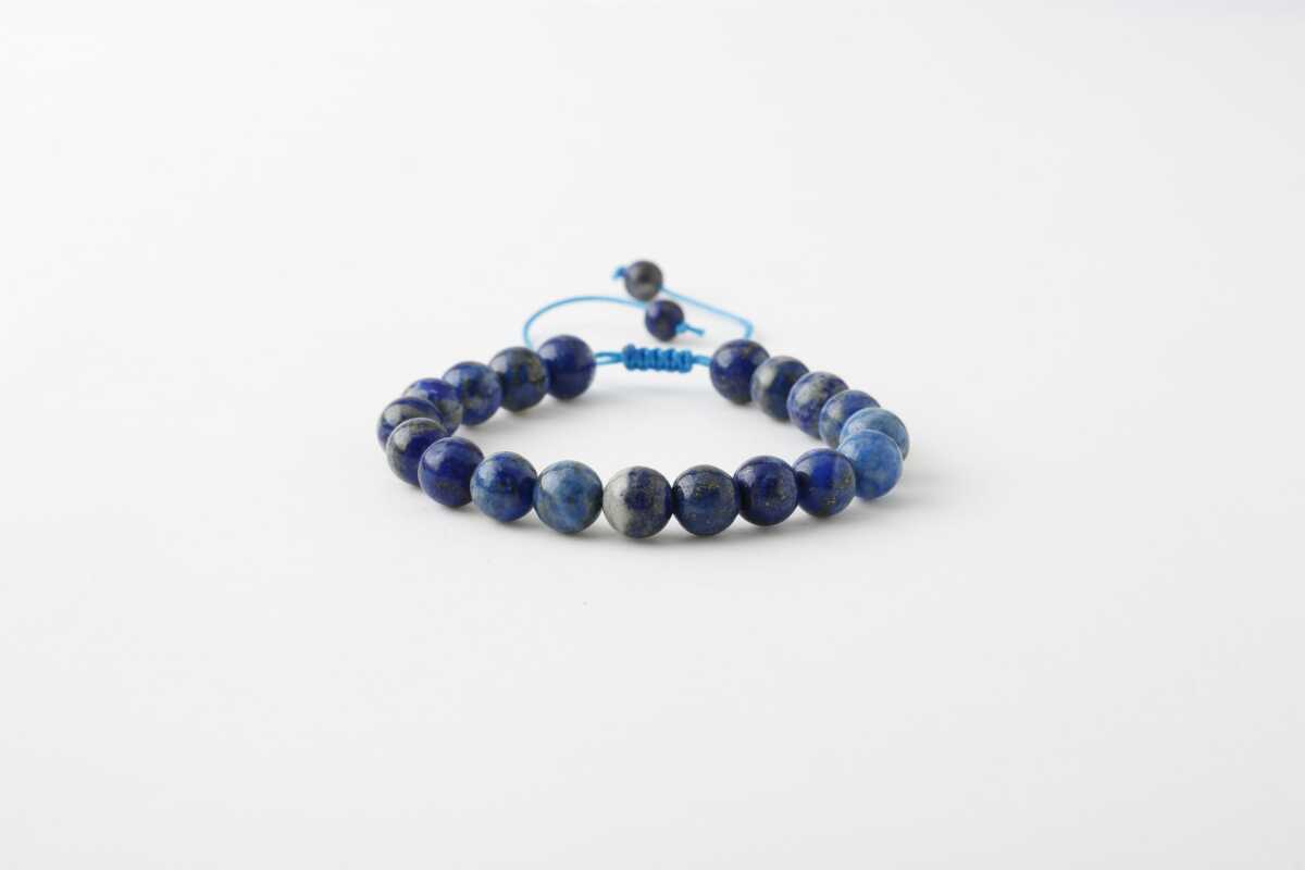 Lapis Lazuli 8mm Merdiven Kapama Doğal Taş Bileklik