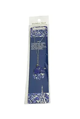 Lapis Lazuli Kuyruğu Figür Taşlı Çelik Zincir Doğal Taş Kolye - 3