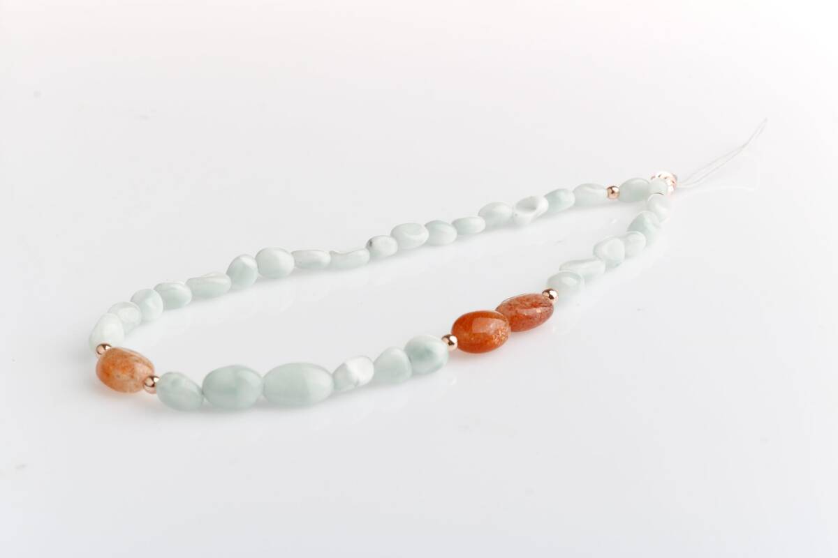 Larimar, Güneş Taşı Doğal Taş Telefon İpi - 1