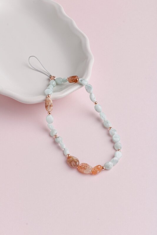 Larimar, Güneş Taşı Doğal Taş Telefon İpi - 6