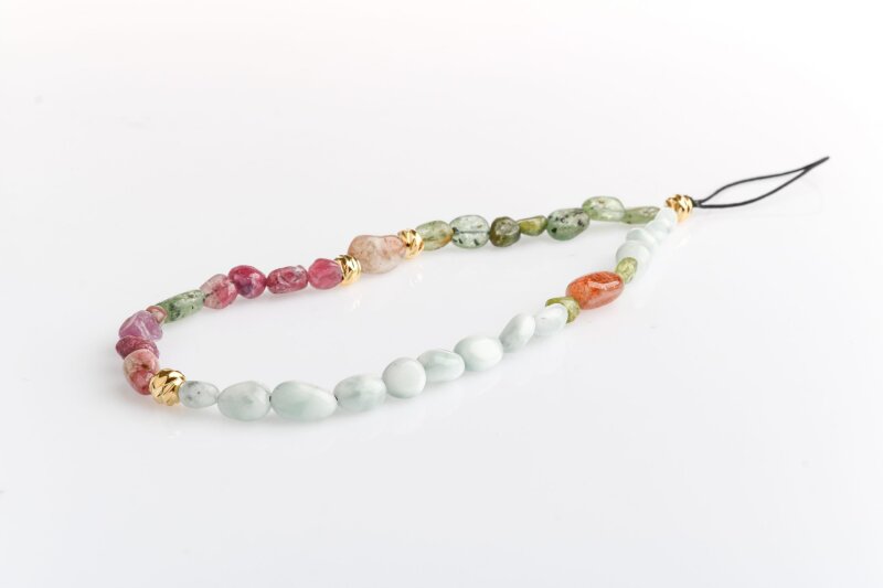 Larimar, Kiyanit, Turmalin Doğal Taş Telefon İpi - Doğal Taş