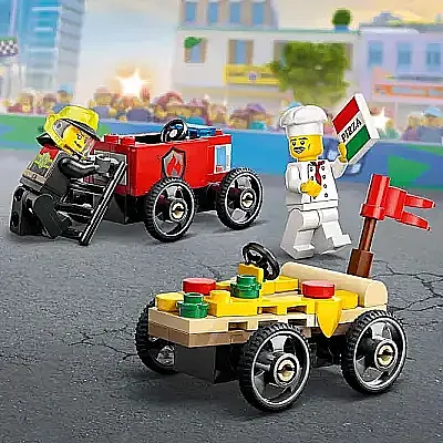 Lego City Pizza Arabası İtfaiye Kamyonuna Karşı Yarış Arabası Paketi 60458 - LEGO
