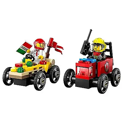 Lego City Pizza Arabası İtfaiye Kamyonuna Karşı Yarış Arabası Paketi 60458 - 10