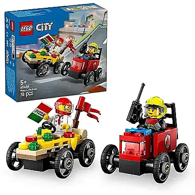 Lego City Pizza Arabası İtfaiye Kamyonuna Karşı Yarış Arabası Paketi 60458 - 14