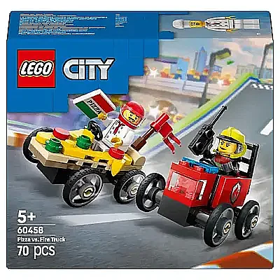 Lego City Pizza Arabası İtfaiye Kamyonuna Karşı Yarış Arabası Paketi 60458 - 20
