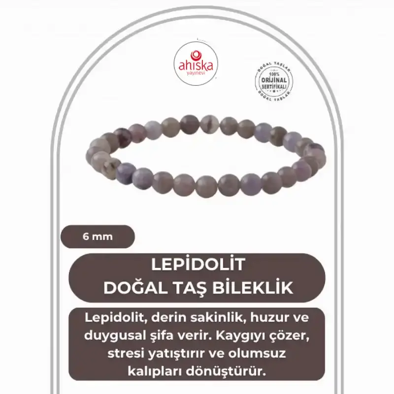 Lepidolit 6mm Doğal Taş Bileklik
