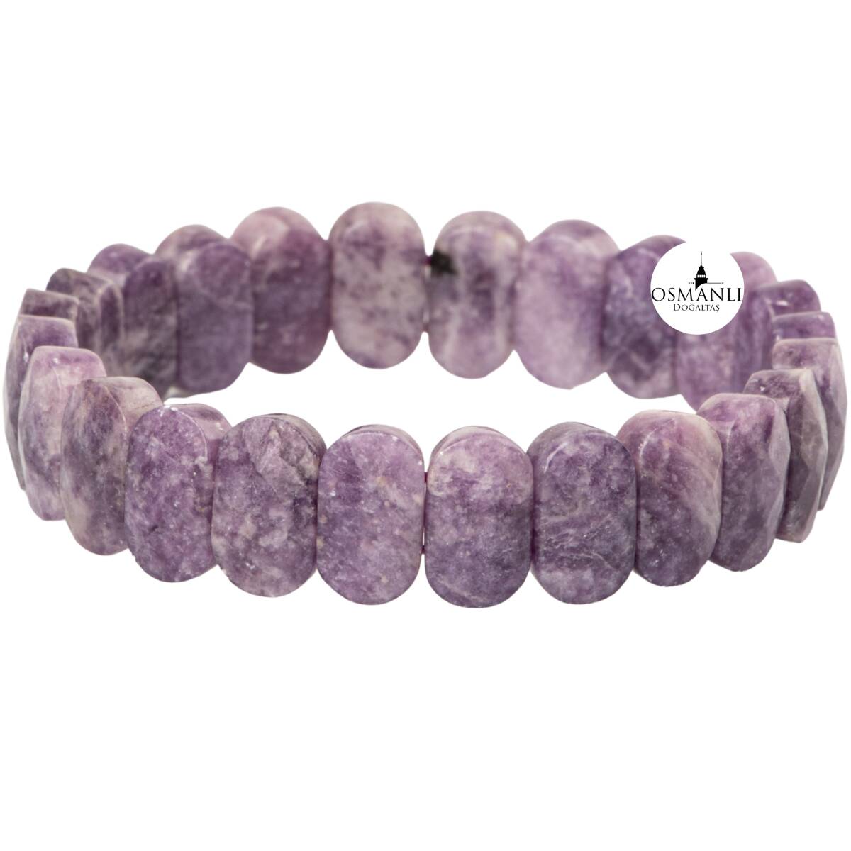 Lepidolit Doğal Taş Geniş Kesim Bileklik - 2