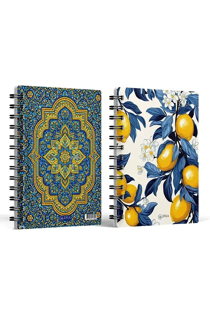 Limon Desenli Spiralli Çift Taraflı Ajanda - 1