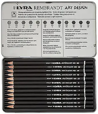 Lyra Dereceli Kalem Art Desıgn Metal Kutu 12Li - 3