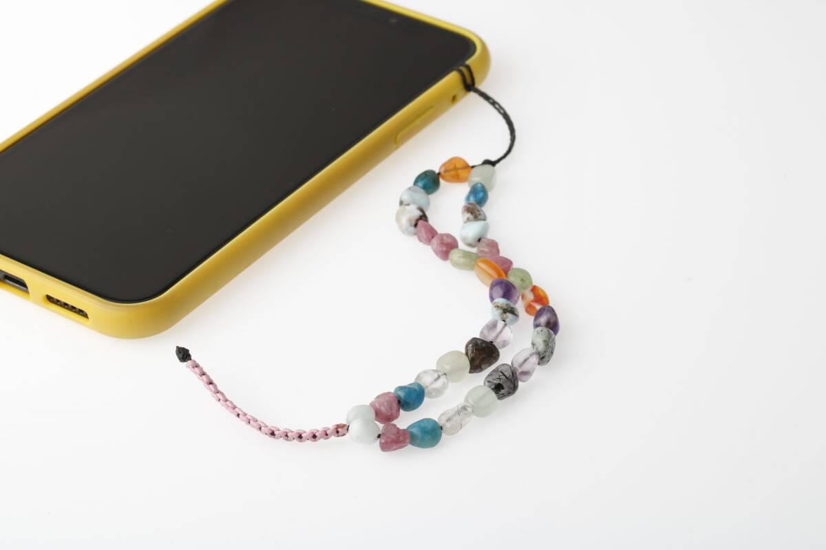 Makrome Örgü Doğal Taş Telefon İpi - 1