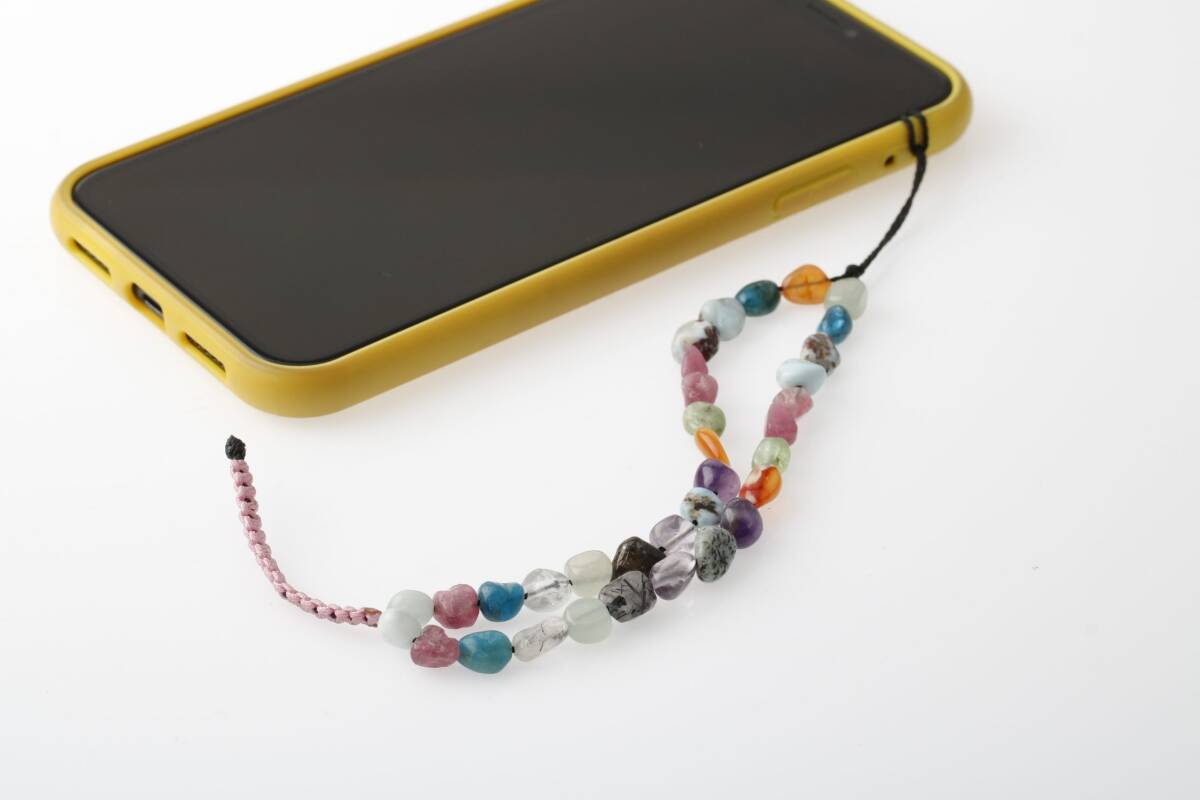 Makrome Örgü Doğal Taş Telefon İpi - 2