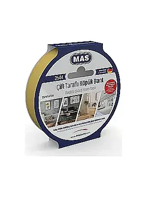 Mas 2644 Çift Taraflı Köpük Bant 25 x 5 mm - Mas
