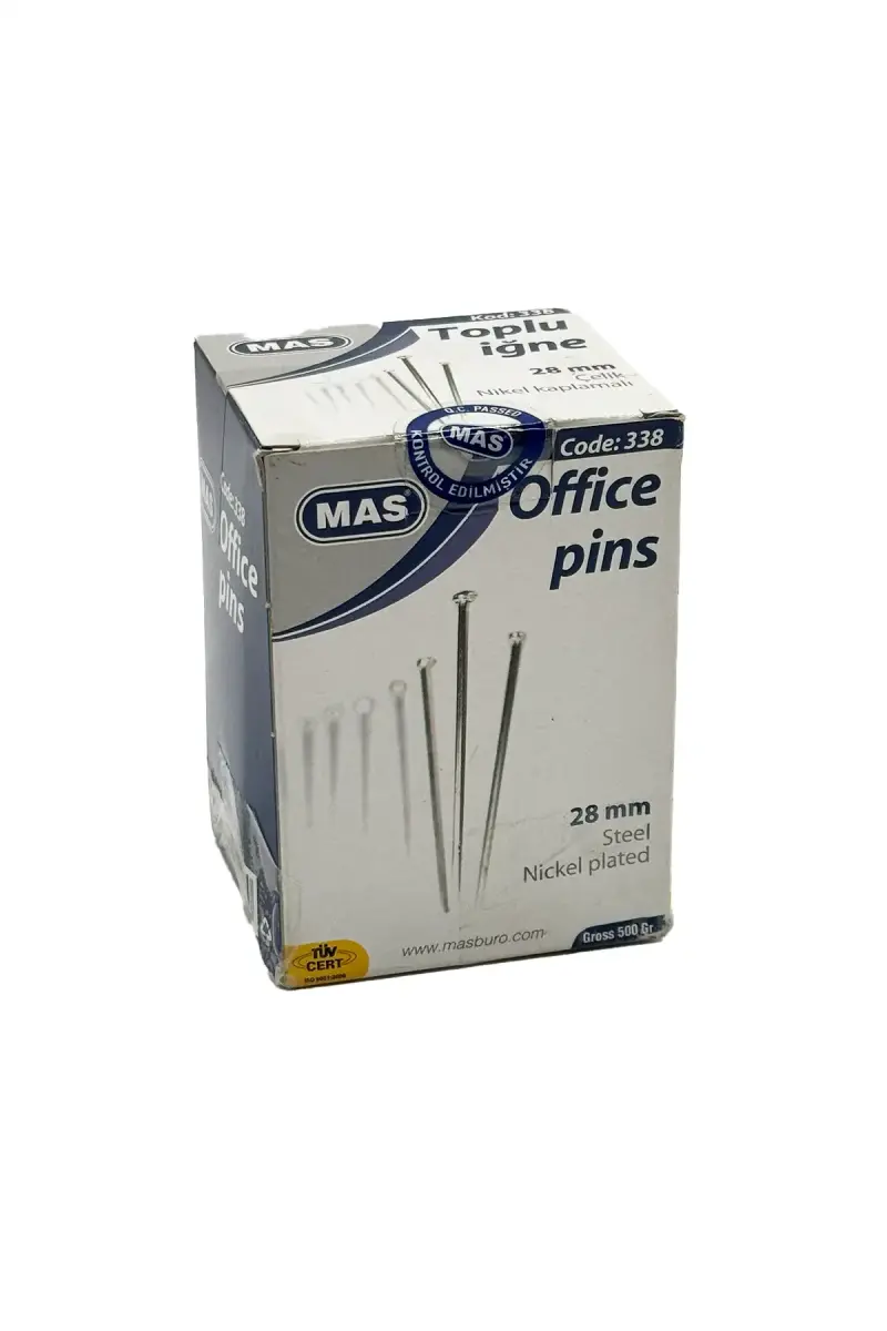Mas 335 Toplu İğne 500 Gr. Nikelli 28 Mm - 1