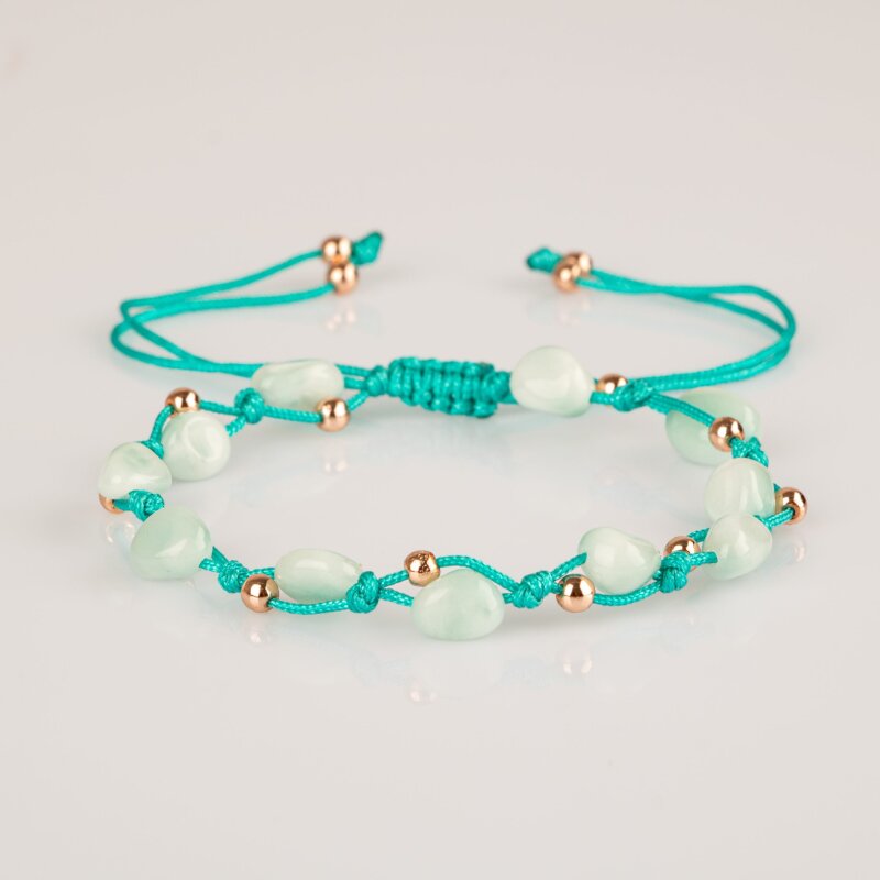 Mavi Akik Natürel Kesim Doğal Taş Makrome Bileklik - 6