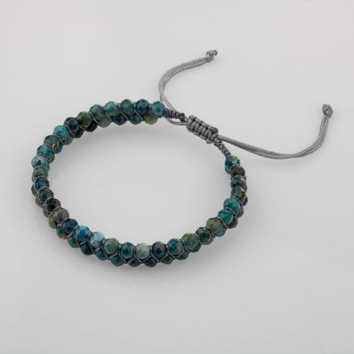 Mavi Apatit 3-4mm Çift Sıra Doğal Taş Bileklik - 3