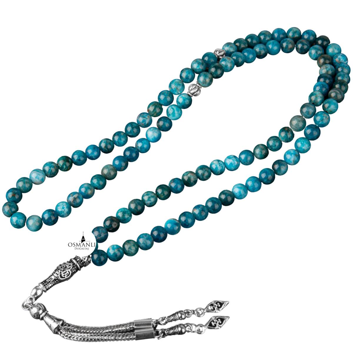 Mavi Apatit Doğal Taş Tesbih 99luk - 6mm - 2