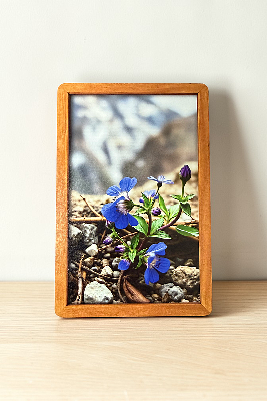 Mavi Çiçek MiniDekor Magnet Ayaklı 9*13,5 cm - 2