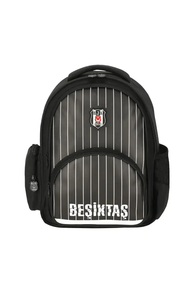 Me Beşiktaş Me Team İnce Çubuk Desenli Suni Deri Okul Çantası - 1