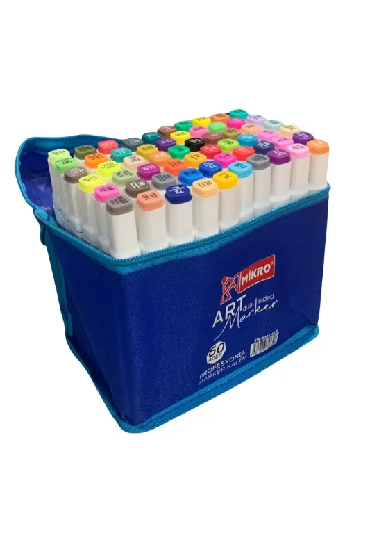 Mikro Art Çift Taraflı Marker Seti 60 Renk - Mikro