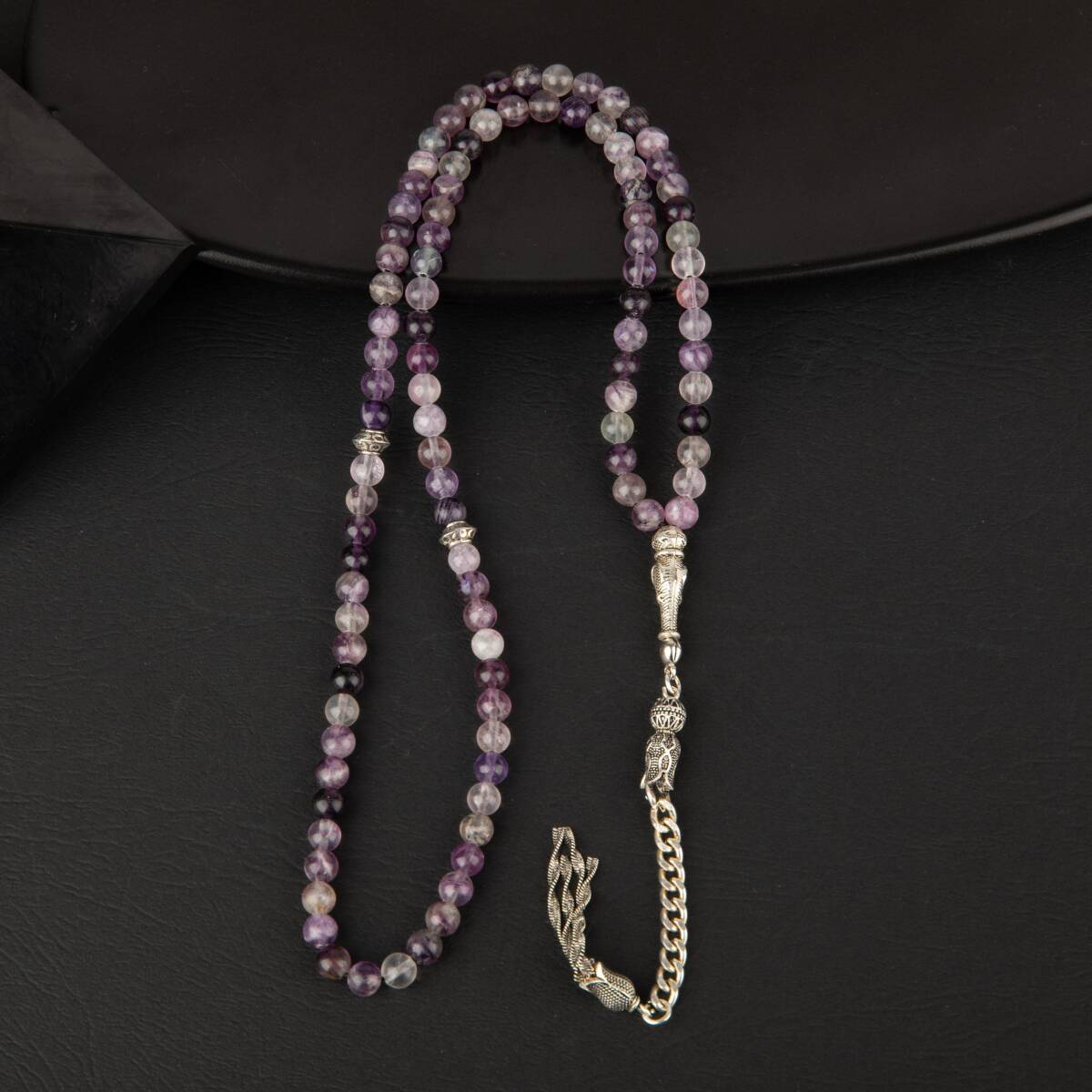 Mor Florit Doğal Taş Tesbih 99luk - 6mm - 3