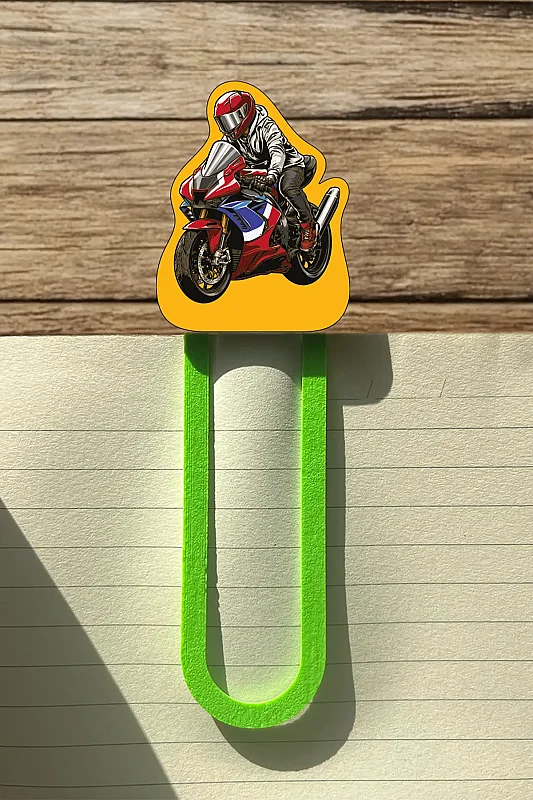 Motorcu Kasklı Kitap Ayracı - Elopya