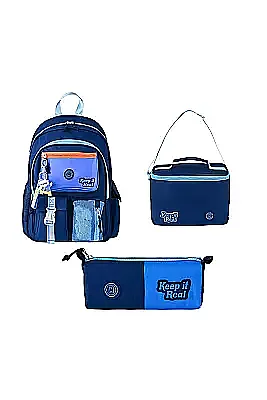 Muggle 3 Lü Çanta Seti Deep Blue 2025 Mu-5947 - Mu-5948 -Mu-5949 - Muggle