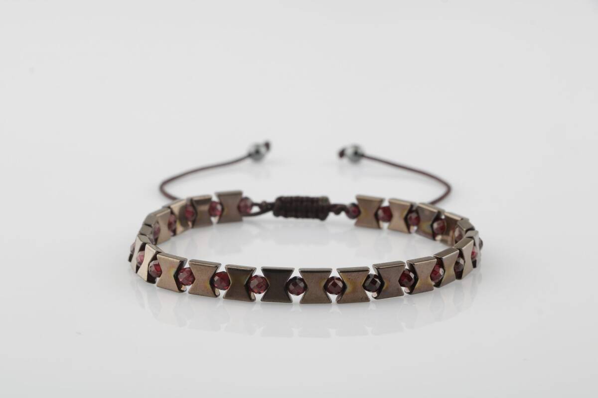 Narina Lal-Hematit Doğal Taş Erkek Bileklik - 1