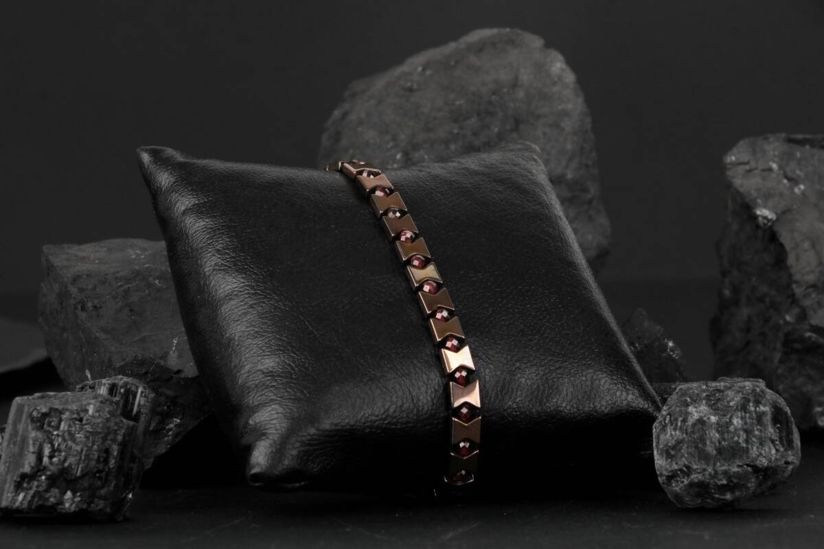 Narina Lal-Hematit Doğal Taş Erkek Bileklik - 2