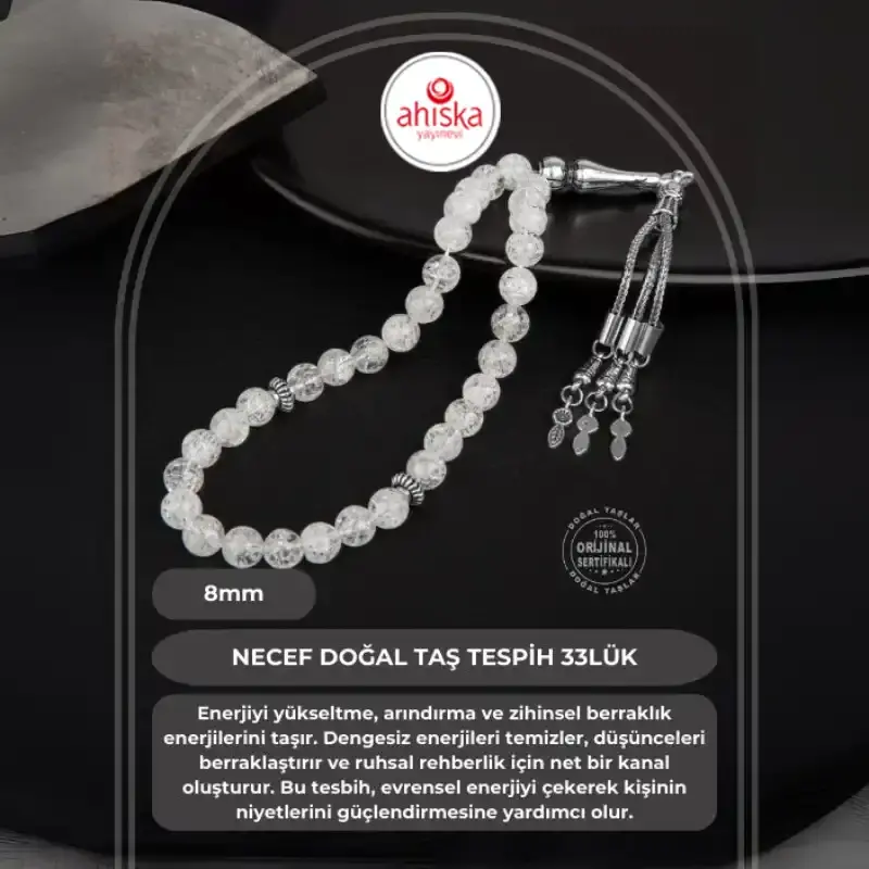 Necef Doğal Taş Tesbih 33lük - 8mm - 2