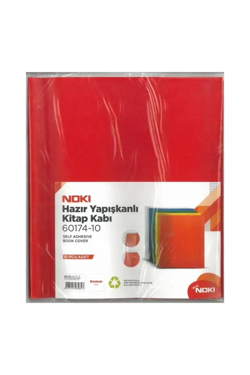 Noki Hazır Yapışkanlı Kitap Kabı 10 Lu Kırmızı - 1