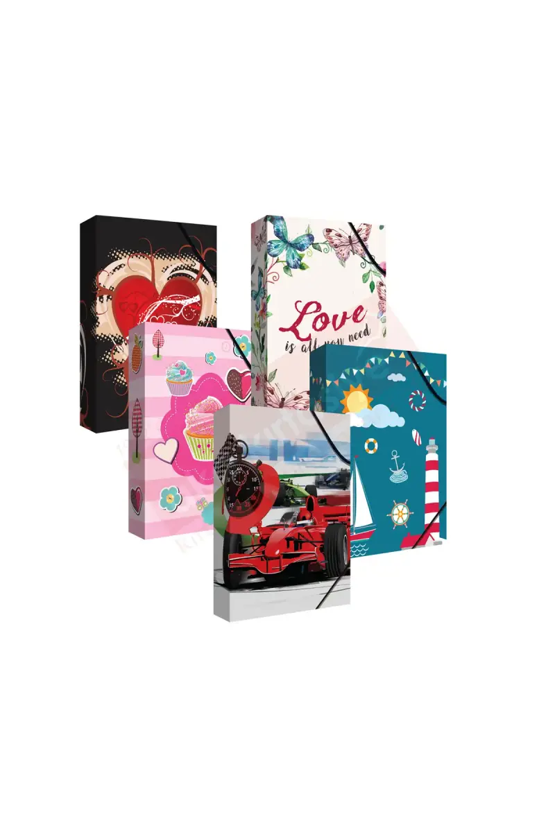 Noki Kutu Klasör Desenli Lastikli - 1