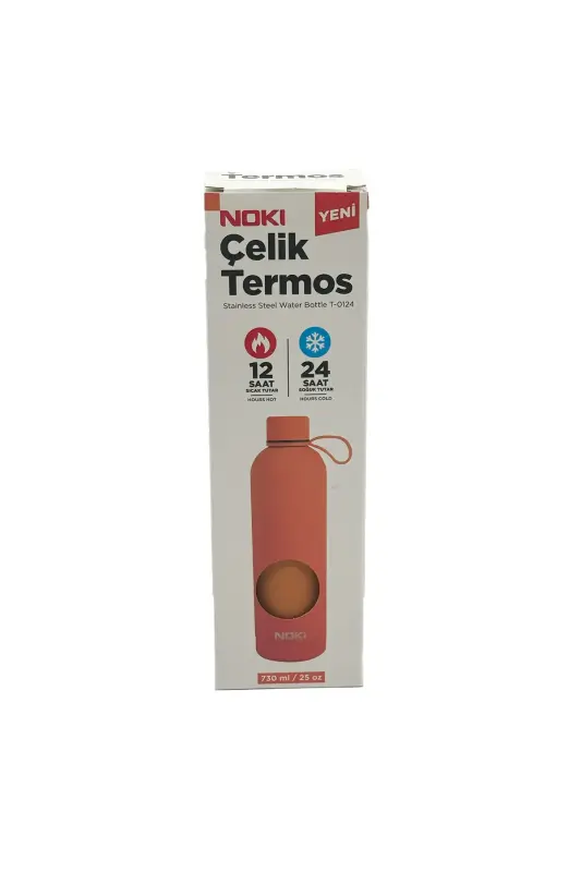 Noki Turuncu Çelik Matara Vidalı Kapak Soft Touch 730 Ml - STD