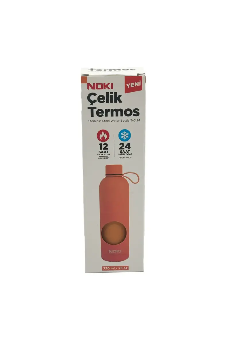 Noki Turuncu Çelik Matara Vidalı Kapak Soft Touch 730 Ml - 1