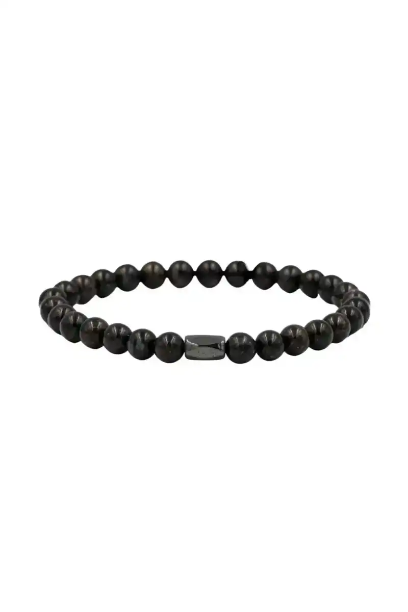 Nuummite 6mm Merdiven Kapama Doğal Taş Bileklik