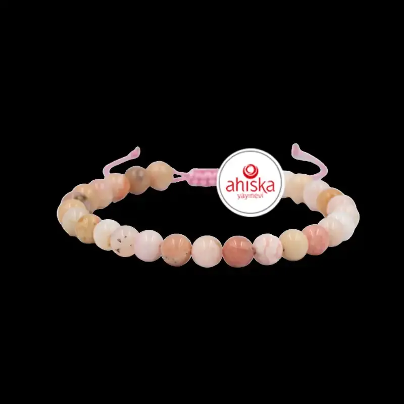 Opal Pembe 6mm Merdiven Kapama Doğal Taş Bileklik