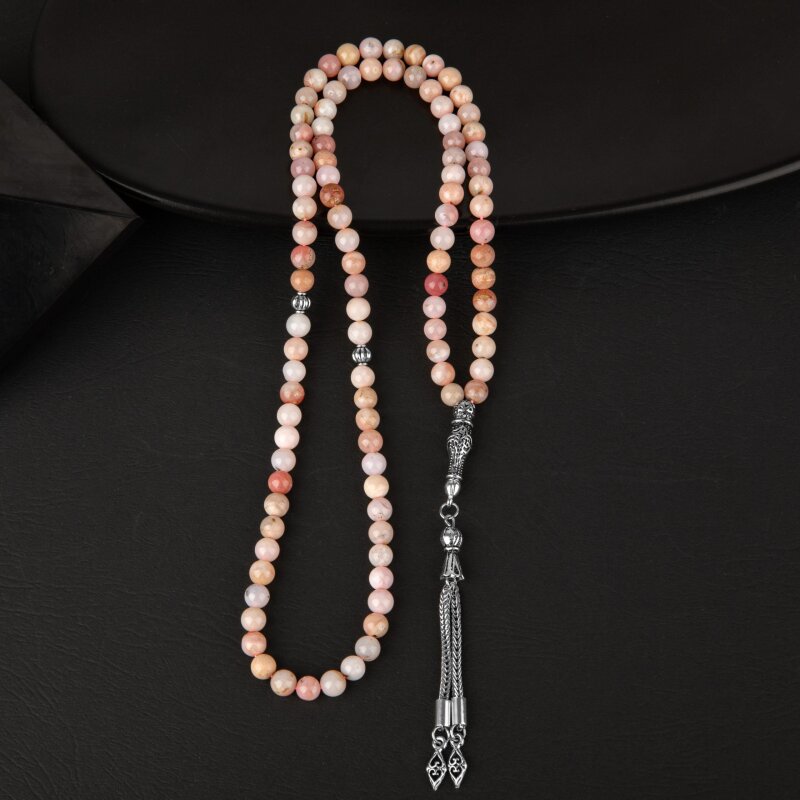 Opal Pembe Doğal Taş Tesbih 99luk - 6mm - 3