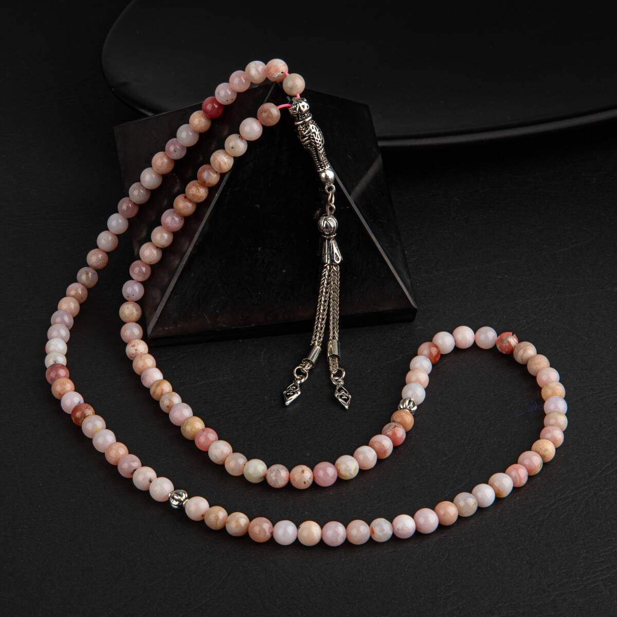 Opal Pembe Doğal Taş Tesbih 99luk - 6mm - 4