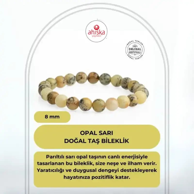 Opal Sarı 8mm Doğal Taş Bileklik