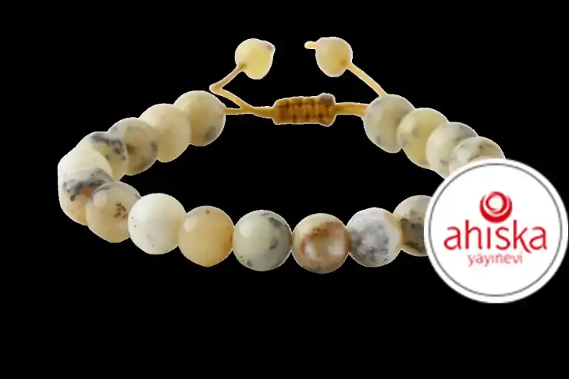 Opal Sarı 8mm Merdiven Kapama Doğal Taş Bileklik